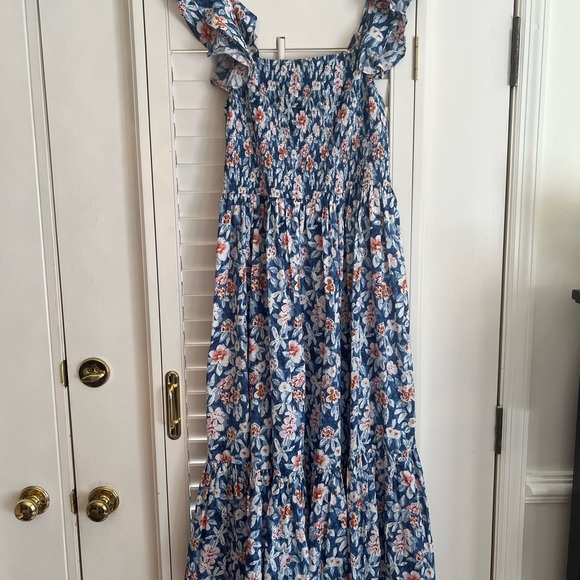Eesome Blue Smocked Ruffled Sundress - Picture 1 of 4